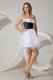 Modest Mini Length Zipper Dama Dress for Quinceanera White and Black and White And Black for Prom and Party and Sweet 16 with Beading