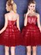 Scoop Wine Red Sleeveless Tulle Lace Up Damas Dress for Prom and Party and Wedding Party