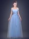 Enchanting Off the Shoulder Sleeveless Ruching and Bowknot Lace Up Dama Dress for Quinceanera Enchanting Off the Shoulder Sleeveless Ruching and Bowknot Lace Up Dama Dress for Quinceanera
