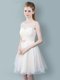 Scoop Champagne Sleeveless Knee Length Ruching and Bowknot Zipper Court Dresses for Sweet 16