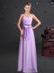 Most Popular Lavender Spaghetti Straps Zipper Ruching and Bowknot Vestidos de Damas Sleeveless