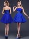 Latest Strapless Sleeveless Organza Dama Dress Beading and Ruching Lace Up