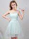 Extravagant Scoop Sleeveless Tulle Quinceanera Dama Dress Lace and Appliques and Belt Lace Up