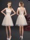 Top Selling Scoop Mini Length A-line Sleeveless Champagne Damas Dress Lace Up