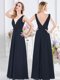 Colorful Backless Navy Blue Sleeveless Ruching Floor Length Court Dresses for Sweet 16