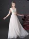 Dramatic Lace and Bowknot Court Dresses for Sweet 16 White Zipper Sleeveless Floor Length