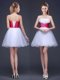 White Sleeveless Organza Lace Up Dama Dress for Quinceanera for Prom and Party