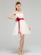 Best Selling Tulle Sweetheart Sleeveless Zipper Sashes ribbons and Hand Made Flower Dama Dress in White