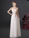 Sleeveless Lace Up Floor Length Lace and Appliques and Belt Quinceanera Court Dresses