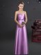 Latest Lilac Quinceanera Court of Honor Dress Prom and Party and Wedding Party and For with Bowknot Sweetheart Sleeveless Zipper