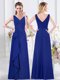 Beauteous Royal Blue Sleeveless Chiffon Zipper Dama Dress for Quinceanera for Prom and Party and Wedding Party