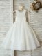 Classical Scoop White Sleeveless Lace Floor Length Toddler Flower Girl Dress