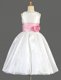 Scoop Floor Length A-line Sleeveless White Flower Girl Dresses for Less Zipper
