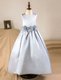 Enchanting Silver Sleeveless Satin Zipper Flower Girl Dresses for Party and Wedding Party
