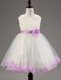 Wonderful Sleeveless Beading and Hand Made Flower Zipper Flower Girl Dresses for Less