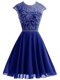 Scoop Sleeveless Backless Mini Length Beading Evening Dress