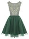 Modern Scoop Sleeveless Tulle Homecoming Dress Beading and Appliques Zipper