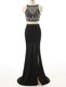 Shining Scoop Sleeveless Chiffon Prom Gown Beading Brush Train Zipper