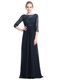 Most Popular Chiffon 3 4 Length Sleeve Floor Length Prom Dress and Beading