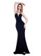Vintage Floor Length Black Prom Gown Silk Like Satin Sleeveless Beading