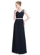 Navy Blue Prom Dresses Prom and Party and For with Beading V-neck Sleeveless Zipper