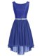 Scoop Blue Side Zipper Lace and Belt Sleeveless High Low