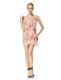 High Quality Scoop Mini Length Pink Prom Dresses Chiffon Sleeveless Ruching