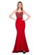 Exceptional Mermaid Sleeveless With Train Beading Zipper Prom Dresses with Wine Red Sweep Train