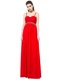 Popular Floor Length Side Zipper Evening Dress Red for Prom and Party with Beading