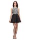 Cheap Scoop Black Sleeveless Beading Mini Length