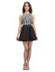 Cheap Scoop Black Sleeveless Beading Mini Length