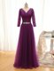 Wonderful 3 4 Length Sleeve Lace Up Floor Length Beading and Lace Prom Dresses