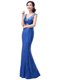 Sleeveless Sequined Floor Length Zipper Homecoming Dress in Royal Blue with Sequins
