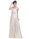 White Zipper Dress for Prom Beading Sleeveless Floor Length
