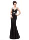 Clearance Black Column/Sheath Sequined V-neck Sleeveless Sequins Floor Length Zipper Homecoming Dress