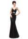 Clearance Black Column/Sheath Sequined V-neck Sleeveless Sequins Floor Length Zipper Homecoming Dress
