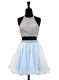 Pretty Light Blue Halter Top Zipper Beading Sleeveless