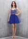 Superior Royal Blue Zipper Prom Party Dress Beading Sleeveless Mini Length