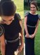 Elegant Navy Blue Bateau Zipper Beading Brush Train Cap Sleeves