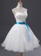 Elegant White Prom Dresses Prom and For with Appliques and Sashes ribbons and Ruching Sweetheart Sleeveless Lace Up