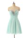 Knee Length Zipper Prom Party Dress Light Blue for Party with Beading