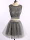 Flare Scoop Sleeveless Lace Zipper Prom Party Dress