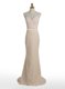 Amazing Mermaid Elastic Woven Satin Sweetheart Sleeveless Brush Train Zipper Sequins Prom Party Dress in Champagne