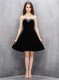 Custom Fit Black Satin Zipper Prom Party Dress Sleeveless Knee Length Beading