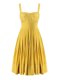 Yellow Homecoming Dress Prom and For with Beading and Pleated Sweetheart Sleeveless Criss Cross
