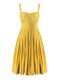Yellow Homecoming Dress Prom and For with Beading and Pleated Sweetheart Sleeveless Criss Cross