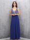 Nice Chiffon V-neck Sleeveless Zipper Beading Prom Gown in Royal Blue