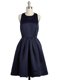 Square Sleeveless Knee Length Bowknot Zipper Homecoming Dress with Black