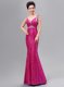 Fitting Mermaid Sequined Sleeveless Floor Length Prom Dresses and Sequins