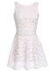 Glorious Scoop White Sleeveless Mini Length Lace and Belt Zipper Prom Dress